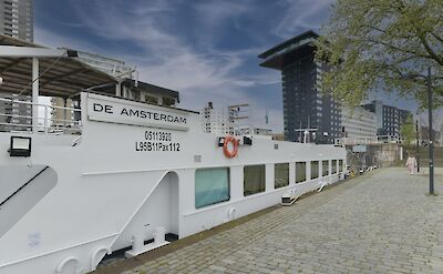 De Amsterdam docked | Bike & Boat Tour