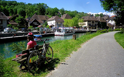 Bike rest in Chanaz, France.