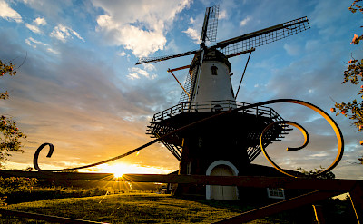 Windmill at sunset in Veere in Zeeland, the Netherlands. Flickr:dynphoto
