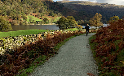 Leisure cycling in the scenic Lakes District, England.