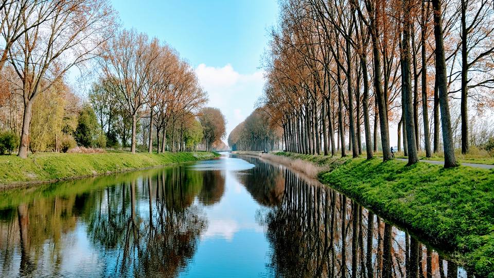 Canal leading out of Bruges toward the North Sea.