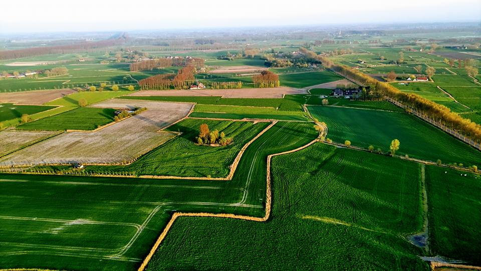 View from hot air balloon Bruges