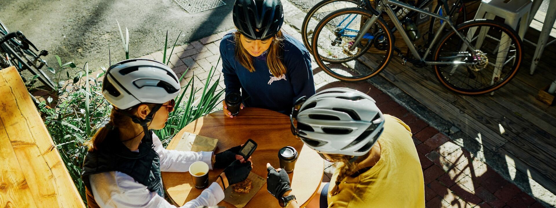 Checking out the bike route on the GPS. iStock@pixdeluxe