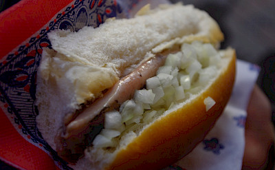 <i>Herring Broodje</i> is a local delicacy in Holland. Flickr:tomoaki INABA