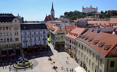 Bike rest in Bratislava, Slovakia with Castle in background. Flickr:aapo haapenen