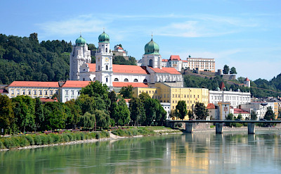 View of the Cathedral and Oberhaus in Passau, Bavaria, Germany. Wikimedia Commons:High Contrast