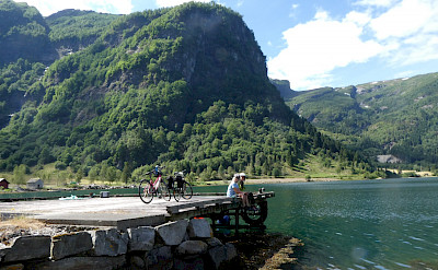 Bike rest on the dock overlooking the fjords in Norway. Photo via TO.
