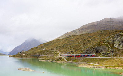 "55 Diavolezza" running the Bernina Express in Switzerland. Flickr:Andreas Ravnmoller