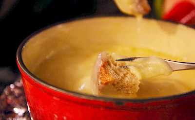 Cheese fondue is a favorite Switzerland meal. Flickr:t-mizo