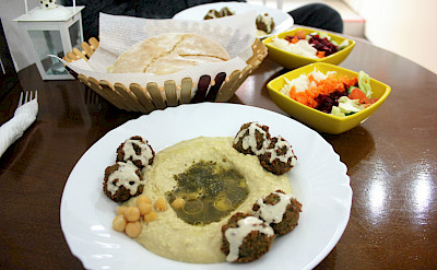 Falafel and hummus in Ohrid, Macedonia. Flickr:Charlie Marchant