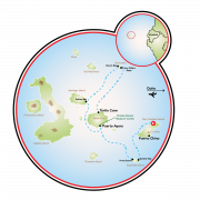 Ilhas de Galápagos de Bicicleta e Barco Mapa
