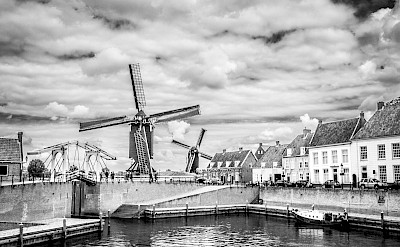 Black & white of Heusden in North Brabant, the Netherlands. Flickr:Johan Wieland