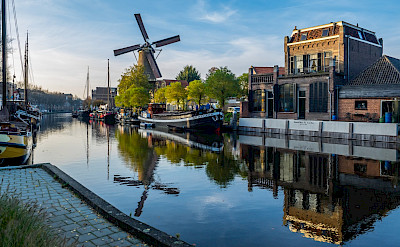 Windmill in the harbor of Gouda, the Netherlands. Flickr:Frans Berkelaar
