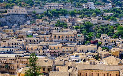 Panoramic view over the limestone houses of Modica. unsplash:AntonioSessa