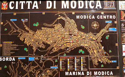 Old map of Modica, Sicily, Italy. Flickr:Bernt Rostrad