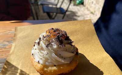 A freshly baked pastry at a caf&eacute; in Modica, Sicily. flickr:pondfrog