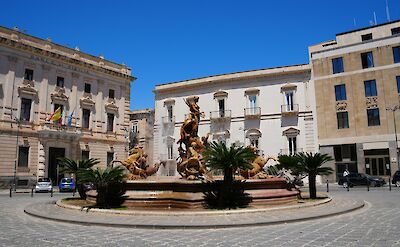 The Fountain of Diana (Fontana di Diana) in Piazza Archimede, Syracuse. unsplash:DmitryRomanoff