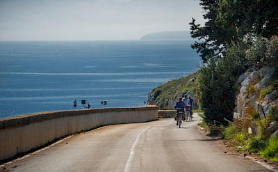 Cycling along the coast in Puglia.