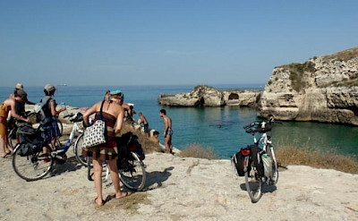 Stopping for a swim on the Puglia - Heel of Italy tour.