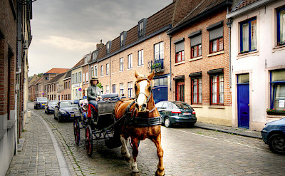Horse-drawn carriage in Bruges, Belgium. Flickr:Wolfgang Staudt