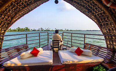 Comfortable sundeck on the houseboat | Bike & Boat Tour