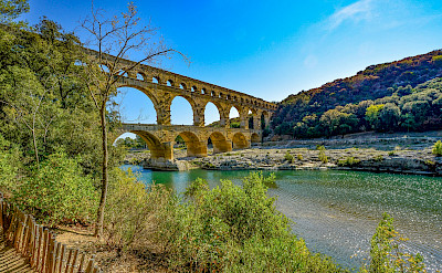 Pont du Gard, the ancient Roman aqueduct, over the Gardon River, near Vers-Pont-du-Gard, France. Photo via TO