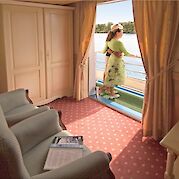 Balcony upper deck cabin suite | MS Provence | Bike & Boat Tour