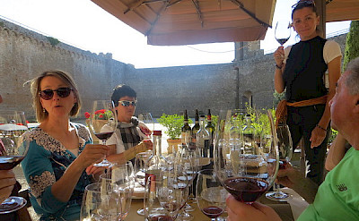 Wine tasting in Tuscany, Italy.