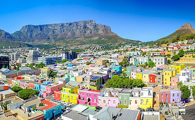 The famous Bo-Kaap neighborhood in Cape Town, South Africa. Wikimedia Commons:Skypixels