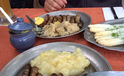 Bratwurst and spargel are Germany's more famous treats. Flickr:julie corsi 51.983189, -352.416687