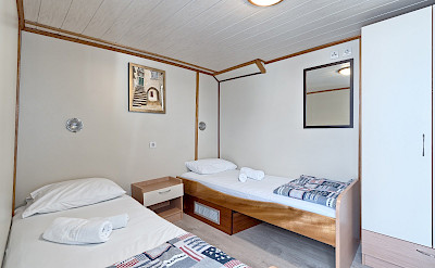 Twin bed cabin on Pape Privi Ship - Dalmatia Croatia Bike & Boat Tours