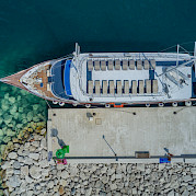 View from above of sun deck on Pape Privi Ship - Dalmatia Croatia Bike & Boat Tours