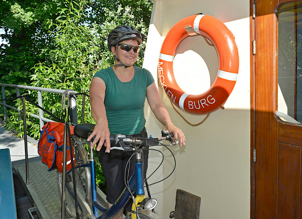 Ready to cycle. Bikes on board the Mecklenburg | Bike & Boat Tours