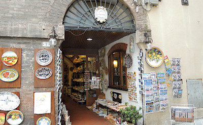 Shopping ceramics maybe in Siena, Italy. Flickr:Ajaygoyal