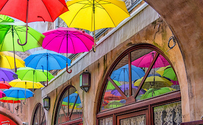 Umbrellas in Split, Croatia. Flickr:Arnie Papp