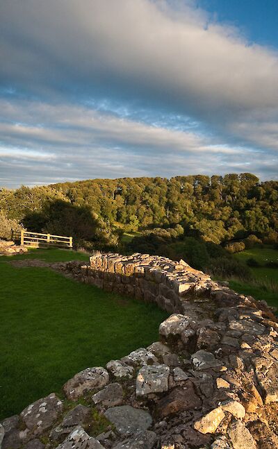 Harrows Scar Milecastle along Hadrian's Wall in Cumbria, England.