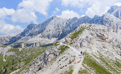 Hiking the Dolomites in Italy. Photo via TO