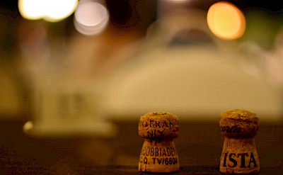Prosecco corks to end the evening on this Dolomites Hiking Tour in Italy. Flickr:Giacomo Carena