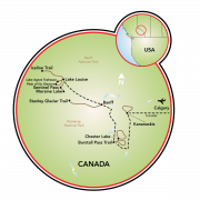 Classic Banff Hiking Tour Map