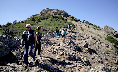 Some rocky terrain while hiking the Costa Verde Walking Tour in Sardinia, Italy.
