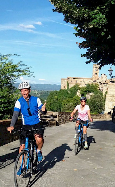 Enjoying the Tuscany Italy Bike Tour.