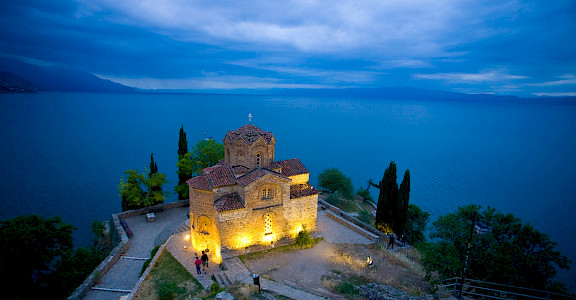 Church of St John overlooking Lake Ohrid in Ohrid, Macedonia. Flickr:Mike Norton 41.11128061585814, 20.788806441684173