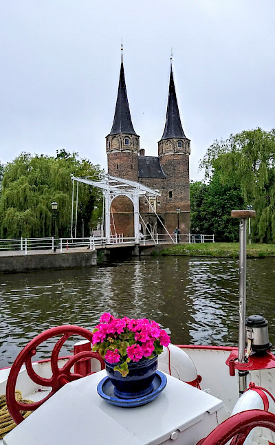 Tower and bridge en route Luxury Tulip Tour in Holland.