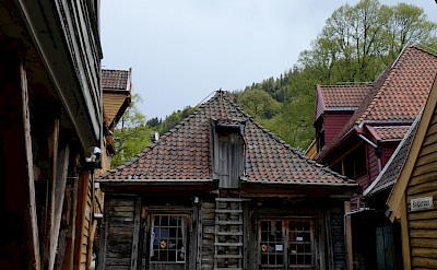Old wooden buildings in Bergen, Norway.