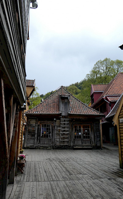 Old wooden buildings in Bergen, Norway.