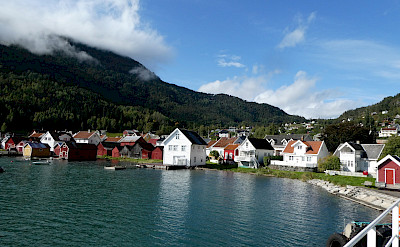 View from the ferry in Solvorn, Norway.