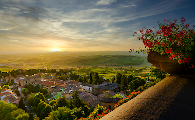 Landscape panorama of Romagna lowlands viewed from Bertinoro terrace. Photo by Roberto GRAMELLINI