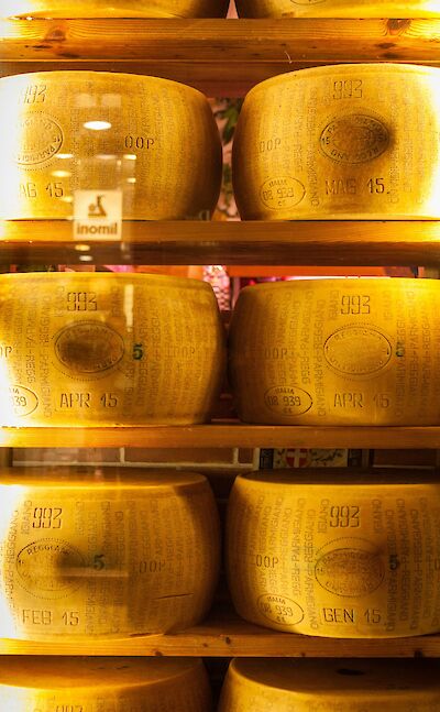 Cheese in Bologna, Italy. Unsplash@Max Nayman