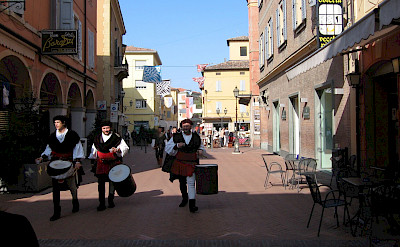 Parade through one of the many small village in Emilia-Romagna, Italy.