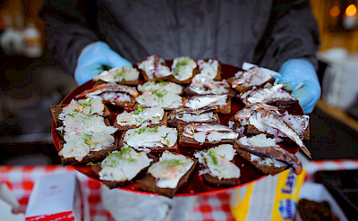 Baltic herring sandwiches in Helsinki, Finland.